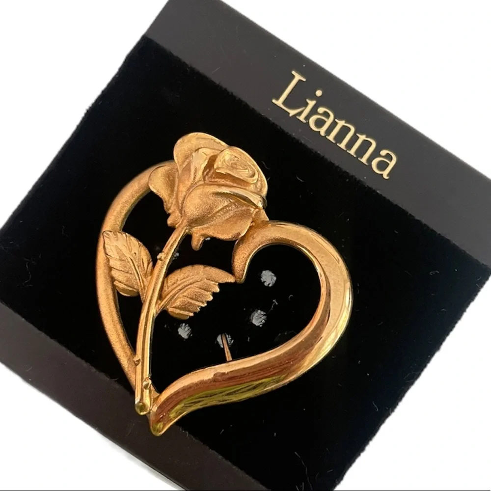 Romantic Rose Heart Pin